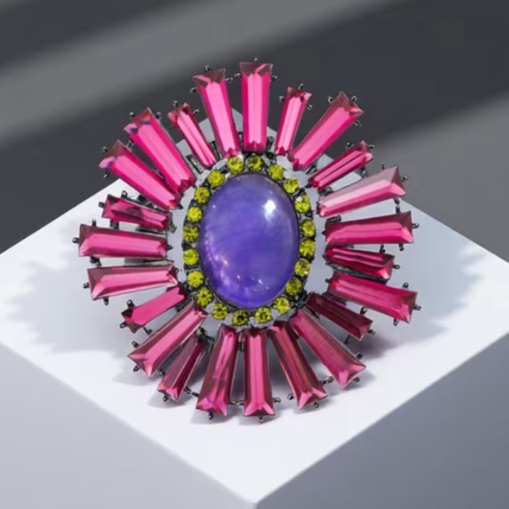 Elegant Pink and Purple Statement Brooch New in Packaging